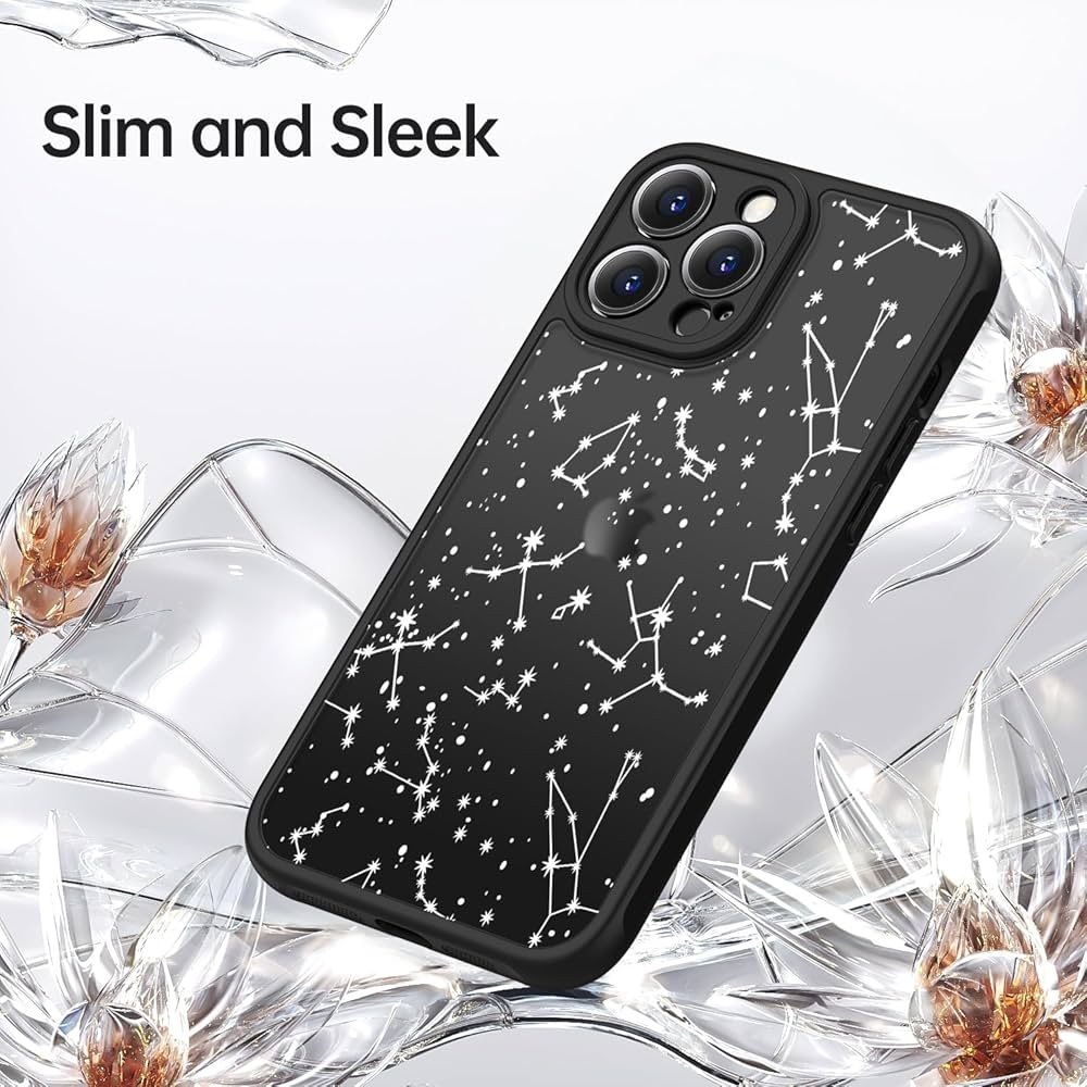 LUMARKE Black Constellation iPhone 14 Pro Max Case with Screen Protector
